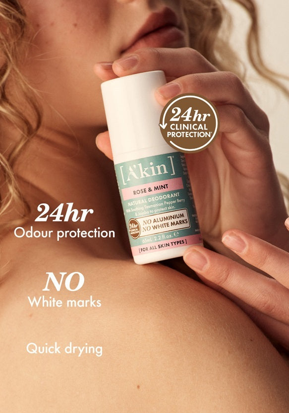 A'Kin: Rose & Mint Roll On Deodorant (65ml)