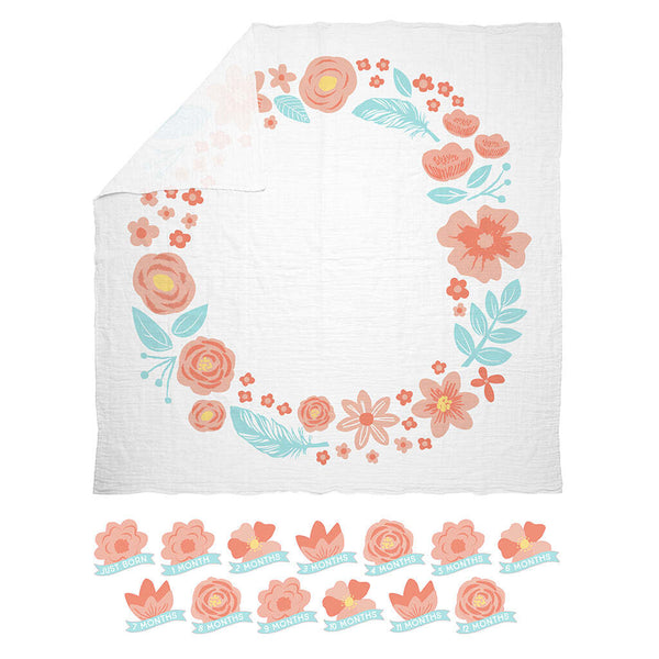 Pearhead: Watch Me Grow Photo Blanket - Floral