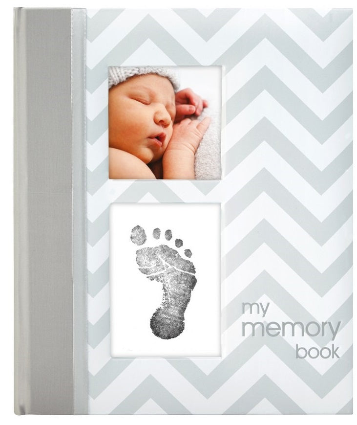 Pearhead: Chevron Baby Book - Grey