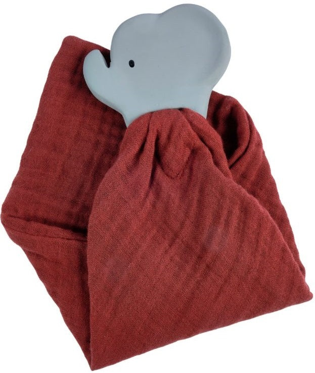 Tikiri: Comforter with Rubber Teether - Elephant