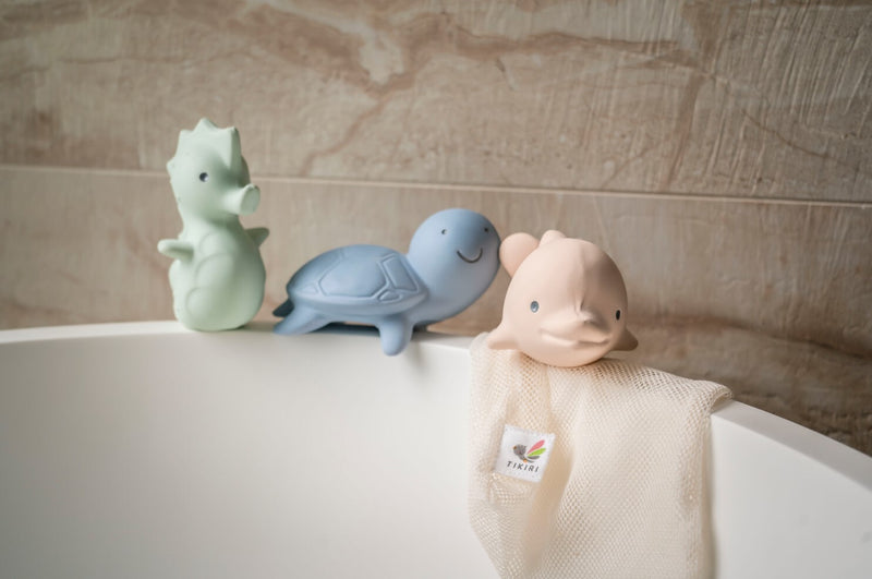 Tikiri: My 1st Tikiri Ocean Buddies Bath Set - Seahorse/Turtle/Dolphin