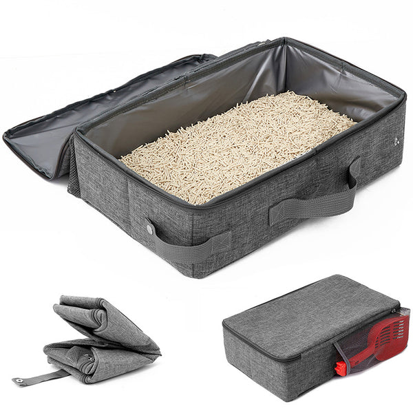 Zoomies Portable Cat Litter Box with Leak-Resistant Zipped Lid