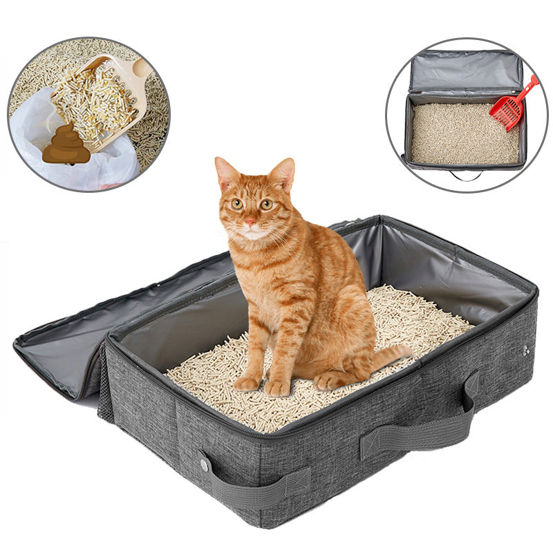 Zoomies Portable Cat Litter Box with Leak-Resistant Zipped Lid