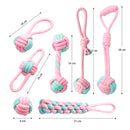 Zoomies 7 Pack Puppy Rope Toy Set - Pink & Blue