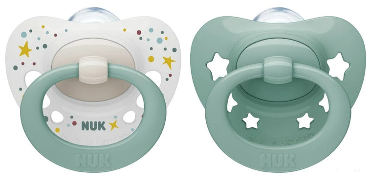 NUK: Signature Silicone Soother - 0-6mths Green (2 Pack) (0-6 Months)