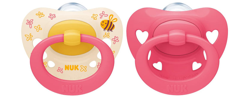 NUK: Signature Silicone Soother - 18-36mths Pink (2 Pack) (18-36 Months)