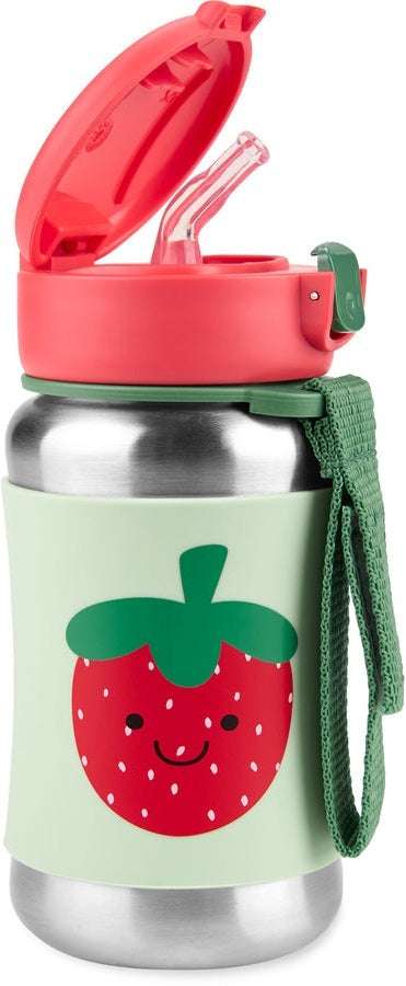 Skip Hop: Spark Style Stainless Steel Straw Bottle - Strawberry