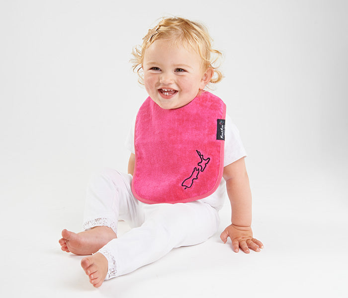 Mum 2 Mum: Kiwiana Wonder Bib - Cerise (Birth - 3 Years)