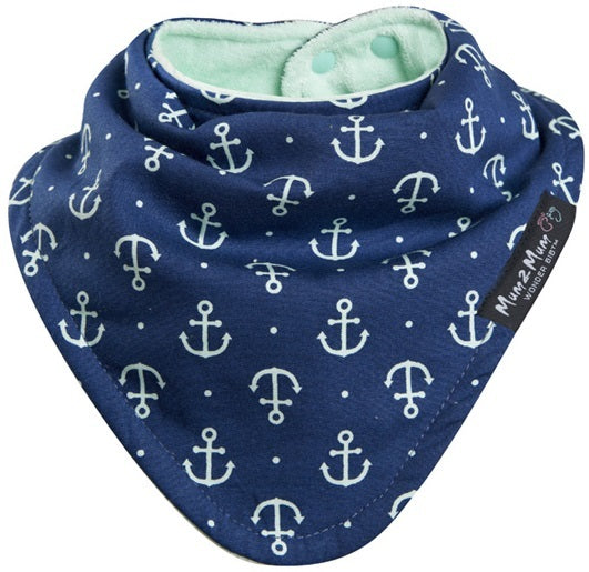 Mum 2 Mum: Fashion Bandana Bib - Mint Anchor/Mint (4 Months - 3 Years)