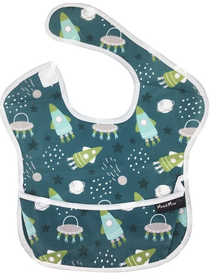 Mum 2 Mum: Waterproof Bibs 2 Pack - Dinosaurs/Spaceships (Birth - 3 Years)