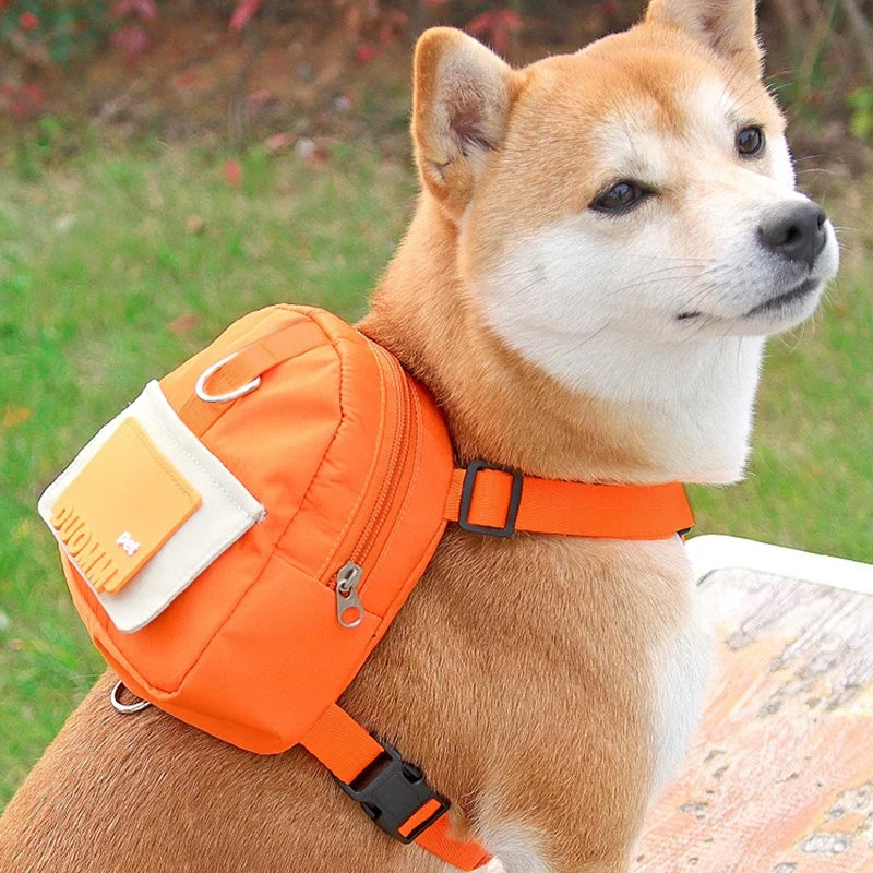 Dog Backpack Harness with D-Ring - Orange