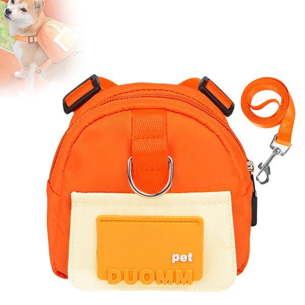 Dog Backpack Harness with D-Ring - Orange