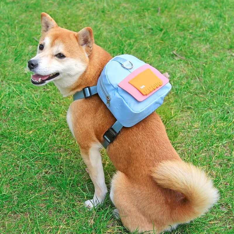 Dog Backpack Harness with D-Ring - Blue