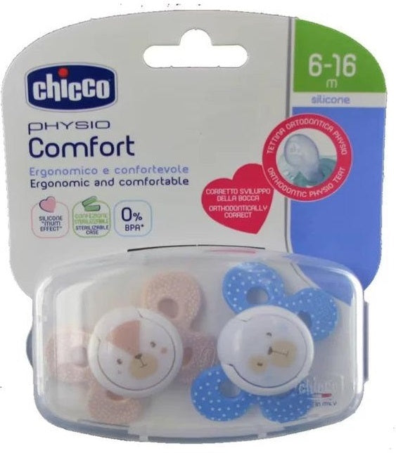 Chicco: Physio Comfort Silicone Soother 2 Pack - Blue & Pink (6-16 Months)