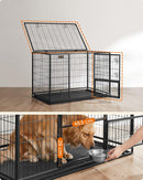 Feandrea Heavy-Duty Dog Crate with Metal Frame for Medium and Large Dogs