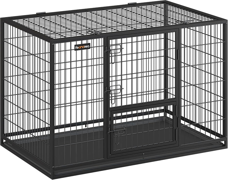 Feandrea Heavy-Duty Dog Crate with Metal Frame for Medium and Large Dogs