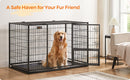 Feandrea Heavy-Duty Dog Crate with Metal Frame for Medium and Large Dogs