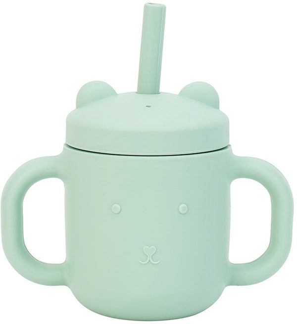 Annabel Trends: Silicone Mini Sippi Bear with Handles - Moss (150ml)