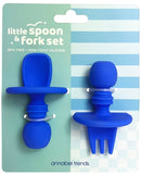 Annabel Trends: Silicone Little Spoon & Fork - Blue