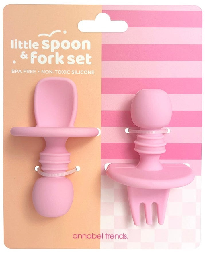 Annabel Trends: Silicone Little Spoon & Fork - Pink