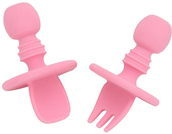 Annabel Trends: Silicone Little Spoon & Fork - Pink