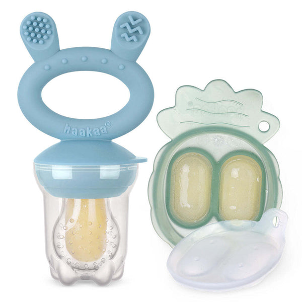 Haakaa: Fresh Food Feeder with Mini Nibble Tray - Sky Blue