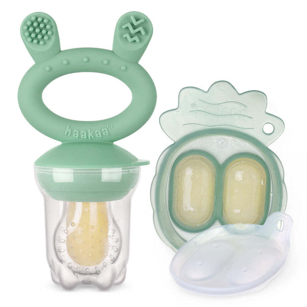 Haakaa: Fresh Food Feeder with Mini Nibble Tray - Pea Green