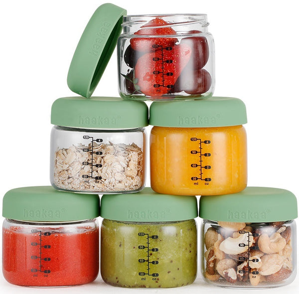 Haakaa: Sealed Glass Storage Jar Set - 120ml (6pc Set)