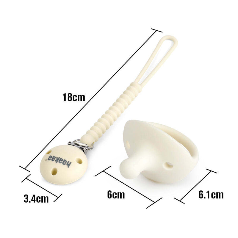 Haakaa: Silicone Flexi-Dummy & Diamond Holder Set - Cream