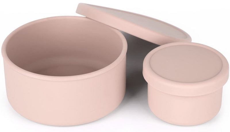 Haakaa: Round Silicone Food Container Set - Blush