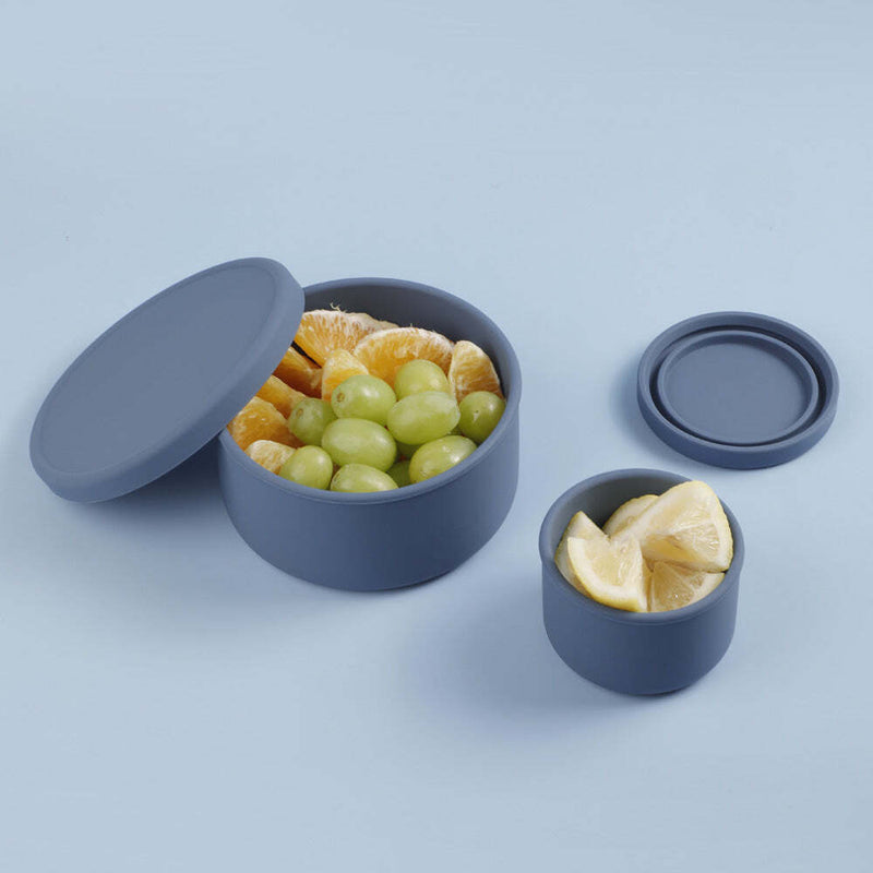 Haakaa: Round Silicone Food Container Set - Blush