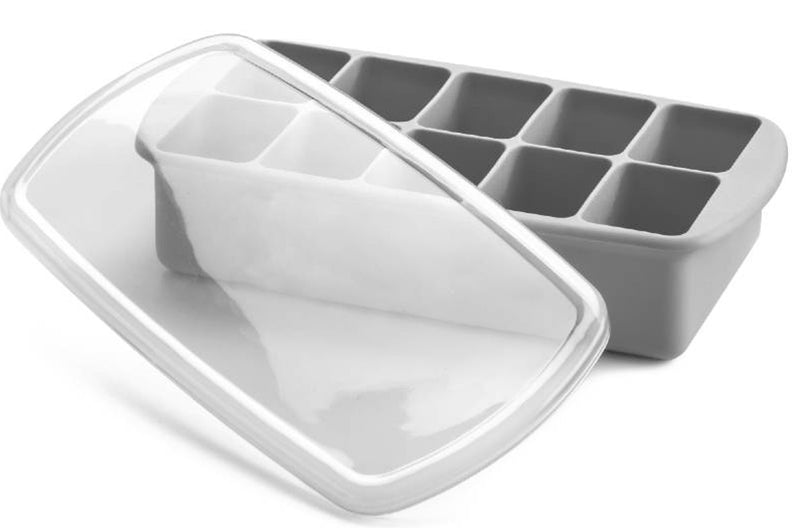 Melii: Silicone Baby Food Freezer Tray with Lid - Luxe Grey