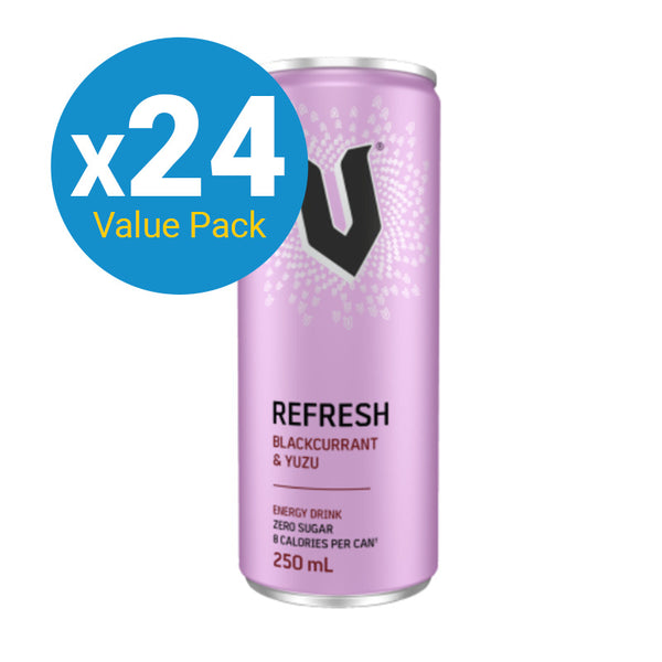 V Energy Refresh Sugar Free Can - Blackcurrant Yuzu (250ml) (24 Pack)