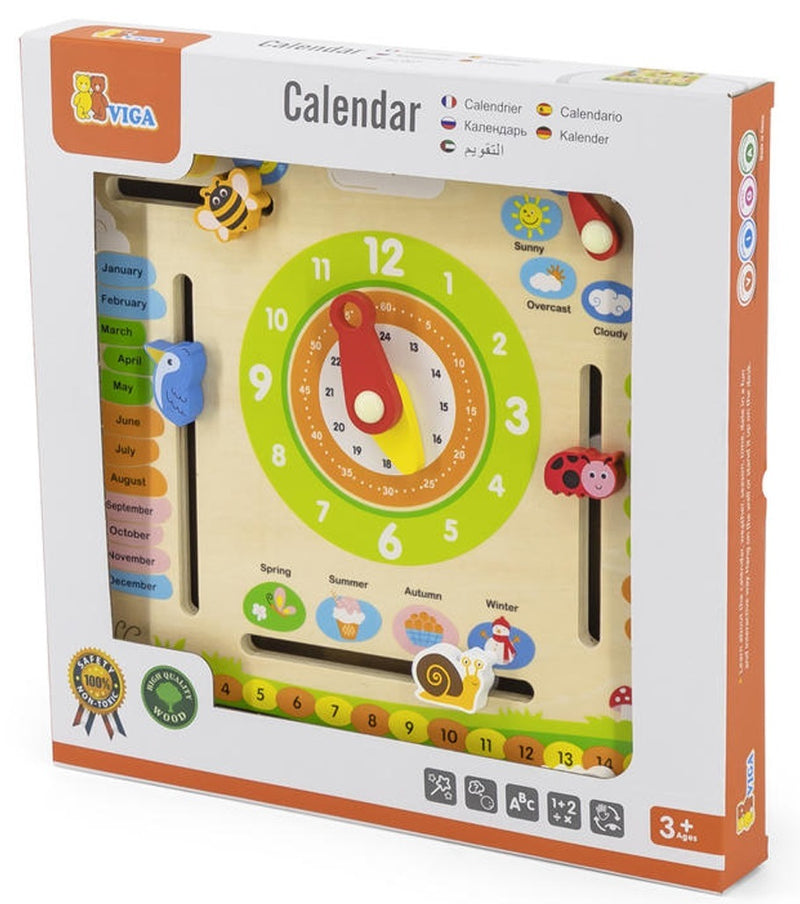 Viga: Wooden Calendar Season Weather Time Board