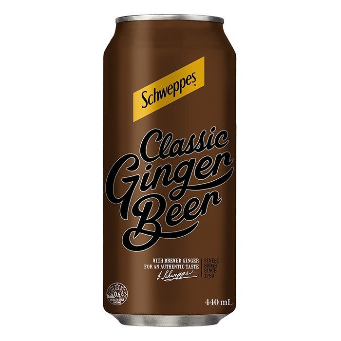 Schweppes Classic Ginger Beer Can - 440ml (24 Pack)