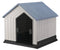 Zoomies Pet House With Iron Gate - White & Blue Roof