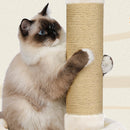 Zoomies Cat Tower 5 Tier Floor Standing Cat Tree - Adjustable Height (240-260cm) - Beige