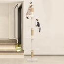 Zoomies Cat Tower 5 Tier Floor Standing Cat Tree - Adjustable Height (240-260cm) - Beige