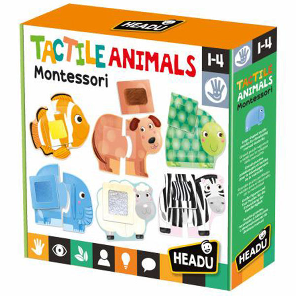 Headu: Montessori Puzzle - Tactile Animals