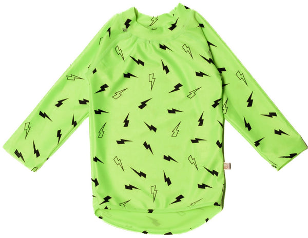 Nestling: Swim Rash Vest - Green Bolts (1-2 years)