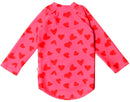 Nestling: Swim Rash Vest - Pink Hearts (2-3 years)