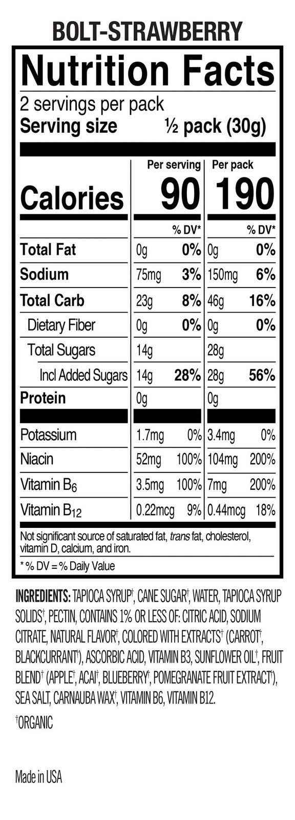 PROBAR Bolt Energy Chews - Strawberry (60g) x 12