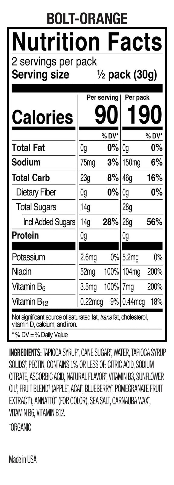 PROBAR Bolt Energy Chews - Orange (60g) x 12