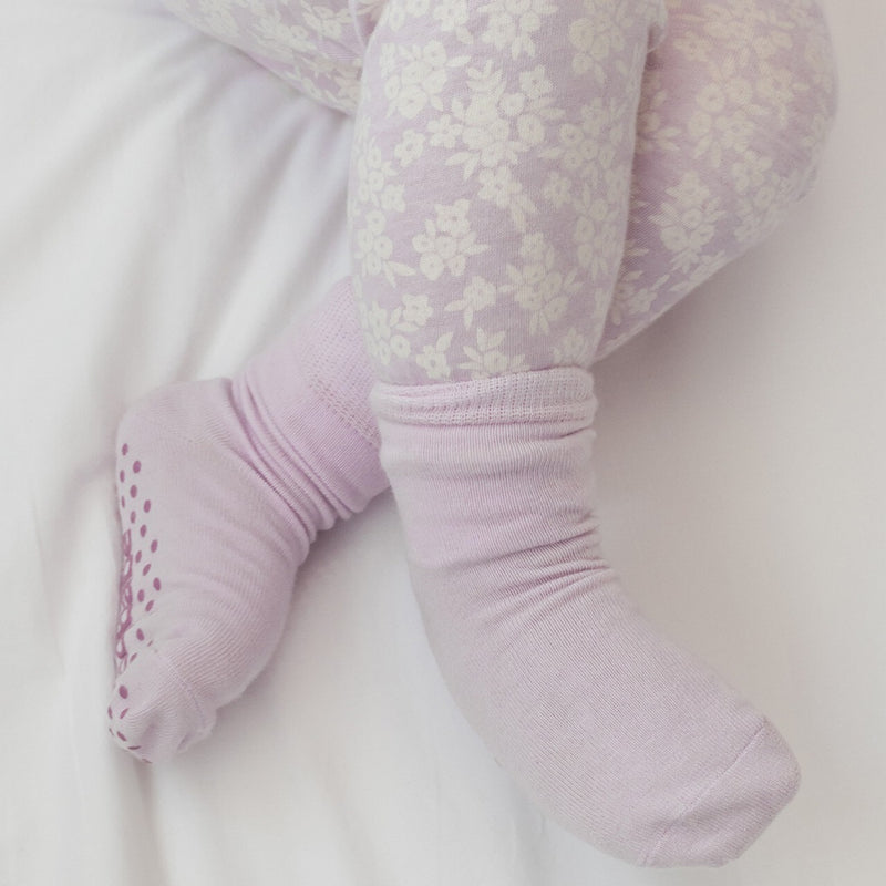 Woolbabe: Merino & Organic Cotton Sleepy Socks - Mauve (4-6 years)