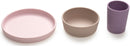 Melii: 3 Piece Silicone Feeding Set - Pink + Purple + Grey