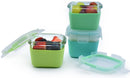 Melii: Glass Containers with Sleeve - Mint + Blue + Lime (3pc Set)