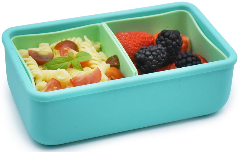 Melii: Silicone Bento with Removable Dividers - Blue + Mint