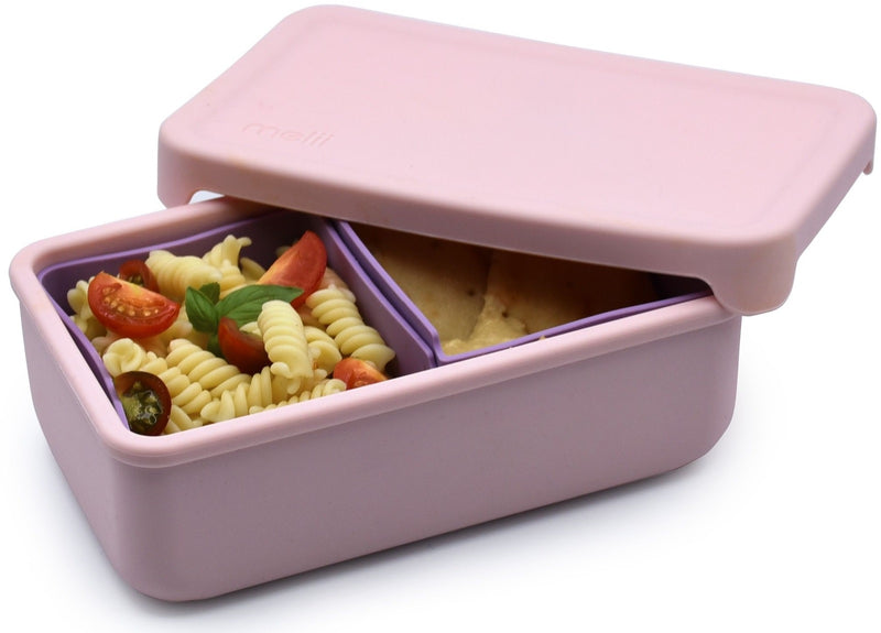 Melii: Silicone Bento with Removable Dividers - Pink + Purple