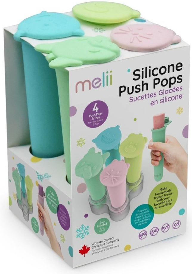 Melii: Silicone Push Pops - 4 Pack with Tray