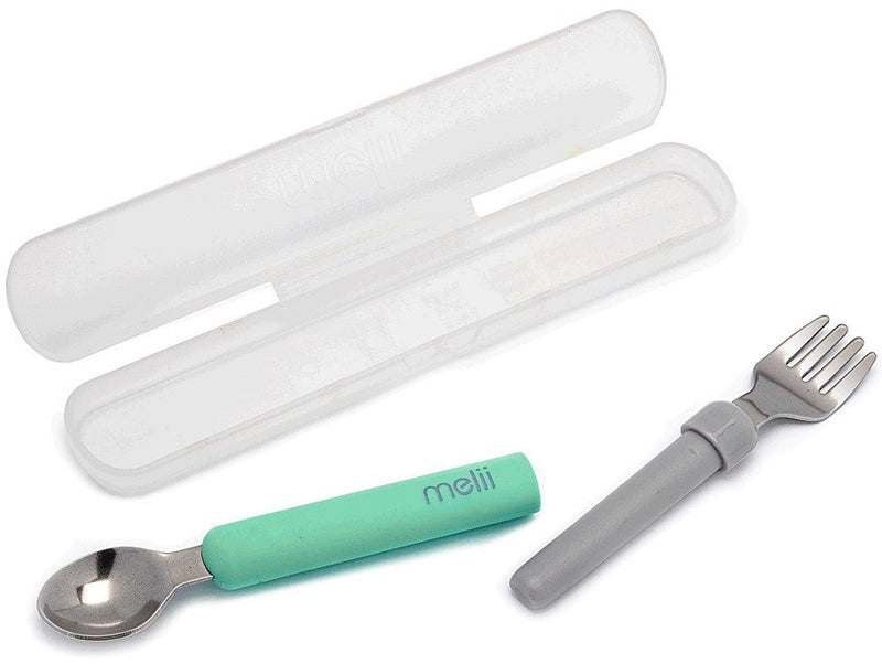 Melii: Spork On the Go - Mint + Grey